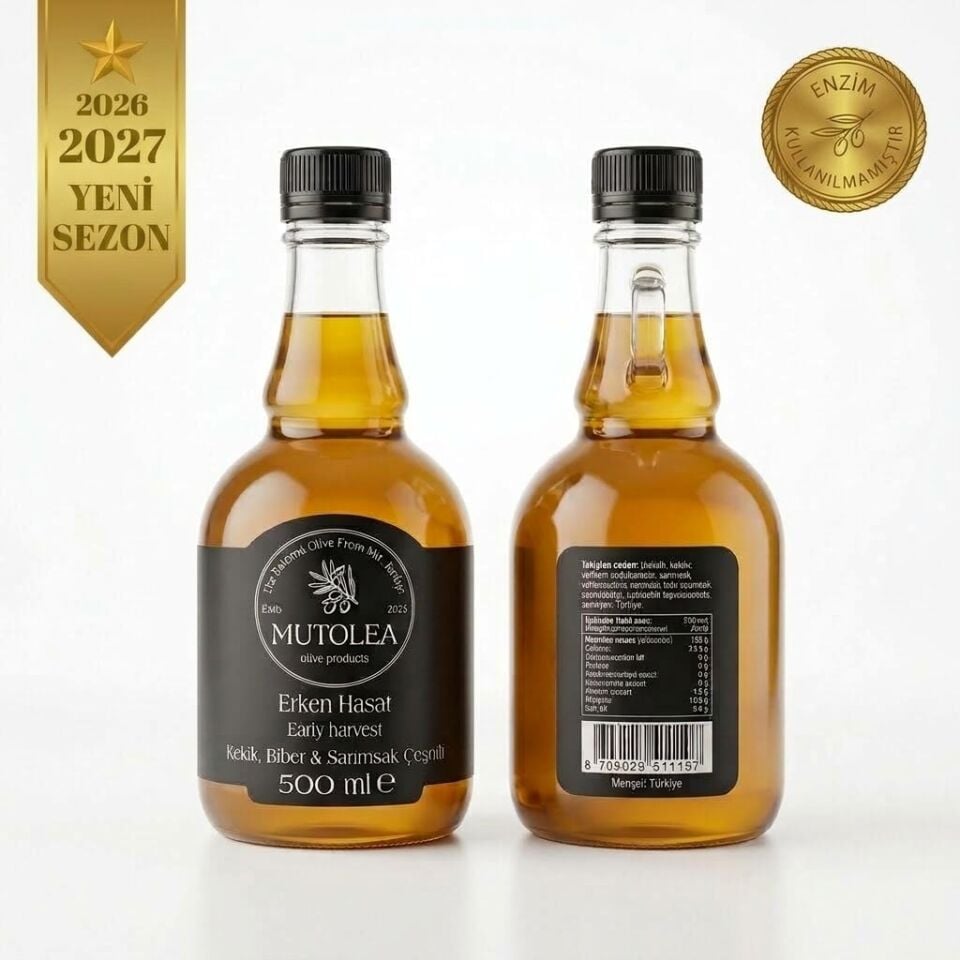 Doğal Kekik Biber ve Sarımsak Çeşnili Erken Hasat Zeytinyağı - 500ml YENİ SEZON