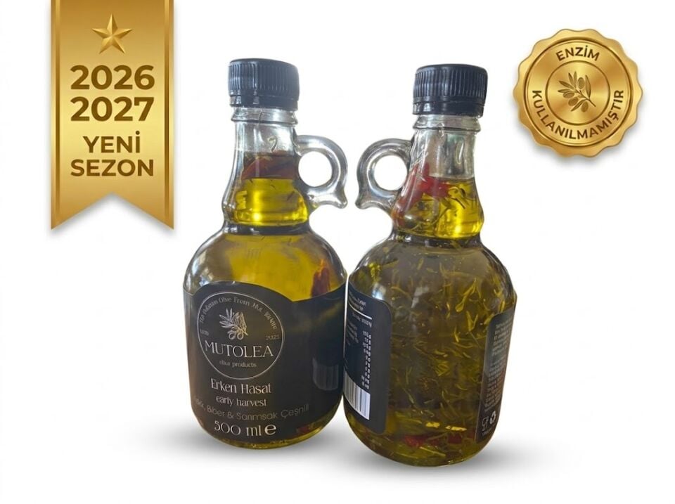 Doğal Kekik Biber ve Sarımsak Çeşnili Erken Hasat Zeytinyağı - 500ml YENİ SEZON