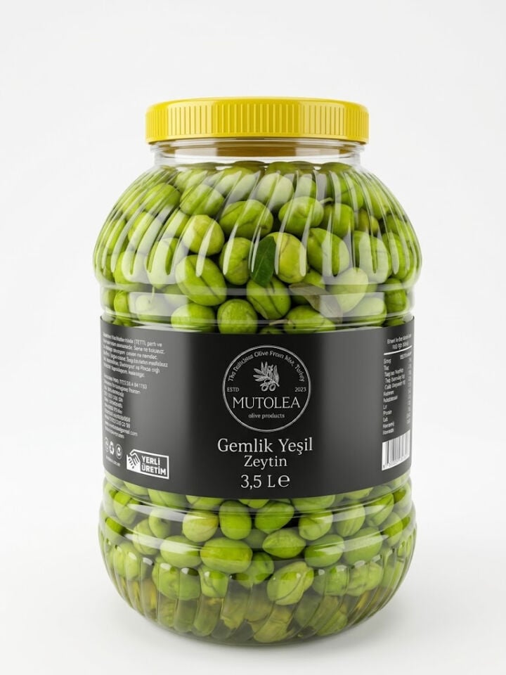 El Yapımı Gemlik Yeşil Zeytin - 3,5Kg YENİ SEZON